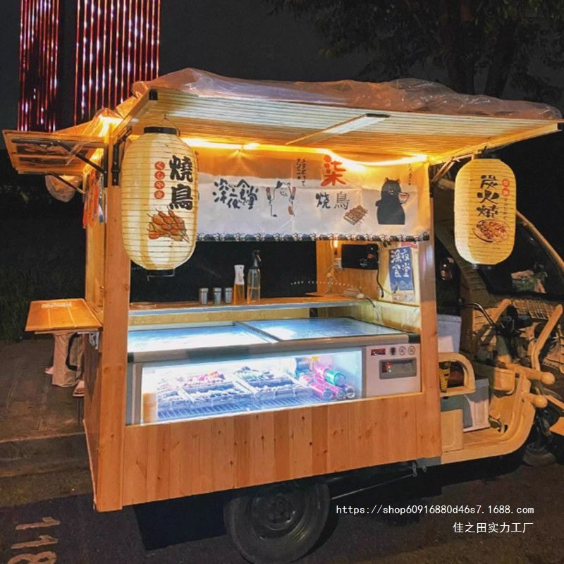 防腐木质三轮车摆摊位多功能餐车移动小吃烧鸟拉面展示架网红推车,商业/办公家具,促销架/促销车/摊位架,淘宝优惠券,粉丝福利购,淘宝优惠卷