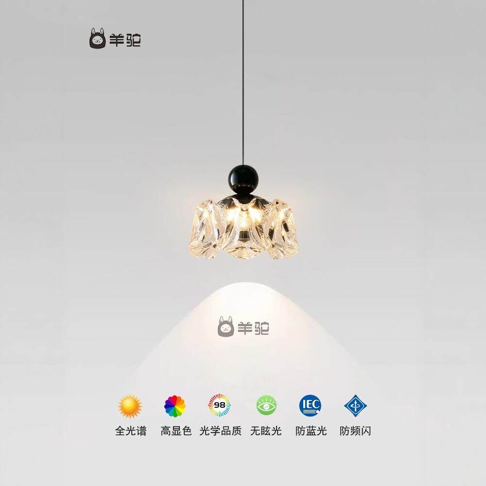 意式高级感卧室床头吊灯轻奢现代简约卧室升降全光谱创意个性吊灯