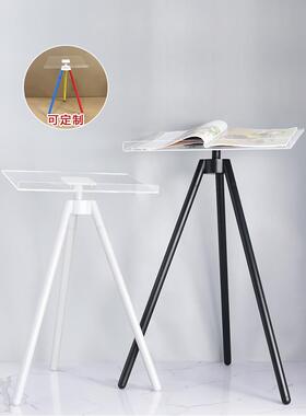 画册书籍展览桌面摆台落地简约亚克力三脚书籍杂志展示大书阅读架