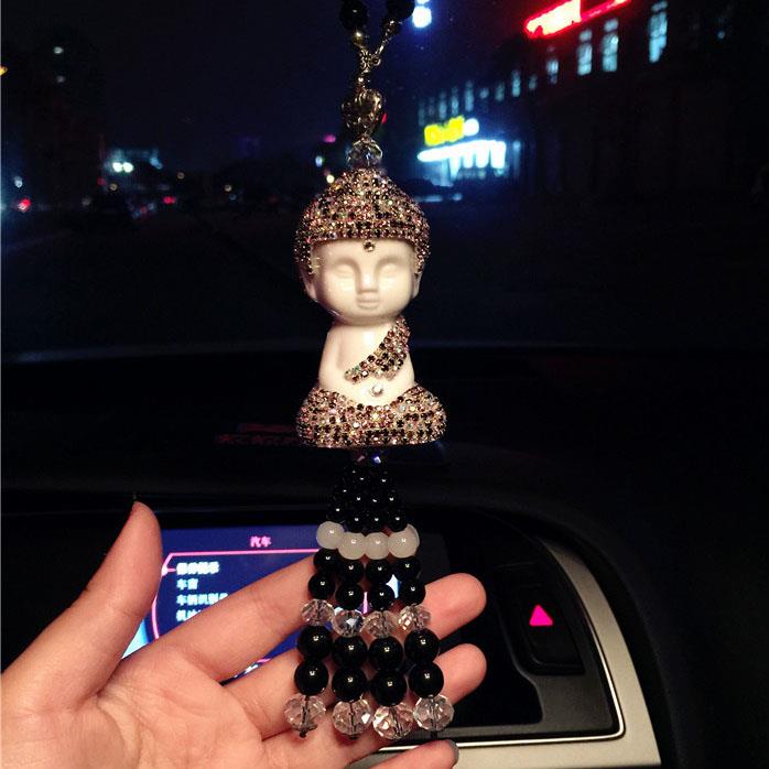 如来佛汽车挂件水钻佛像水晶汽车挂件后照镜吊坠保平安车载挂饰
