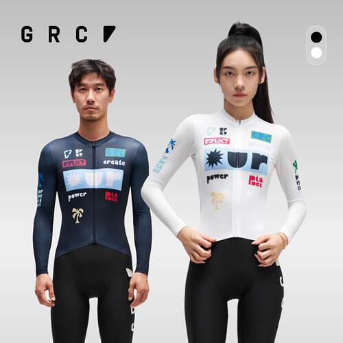 GRC春夏CMYK多彩力量透气散热长袖上衣短袖公路自行车骑行服男女