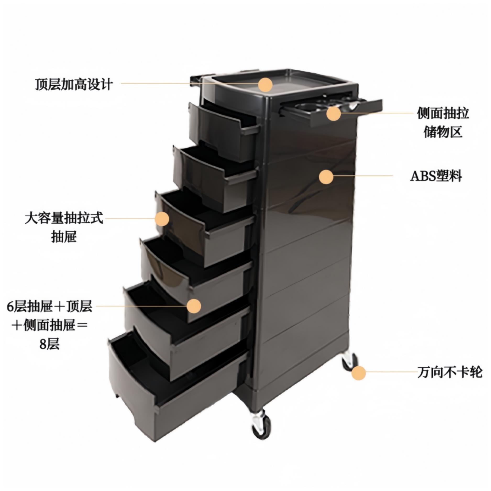 理发工具手推车美容美发多功能加厚杠车发廊剪发烫染储物滑轮推车