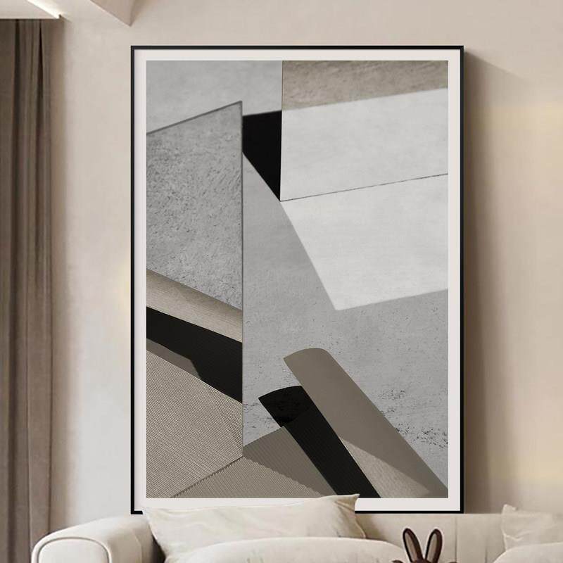 现代几何抽象装饰画简约客厅挂画北欧风轻奢三联壁画玄关餐厅墙画