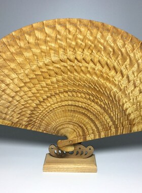 金丝楠苏扇小叶桢楠水波纹扇子枯木老料红木实木龙U胆水波工艺摆