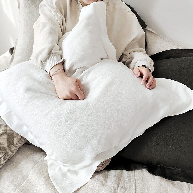 法国亚麻大靠枕 套 重磅加厚柔软大尺寸 床头大Q靠包 抱枕套不含