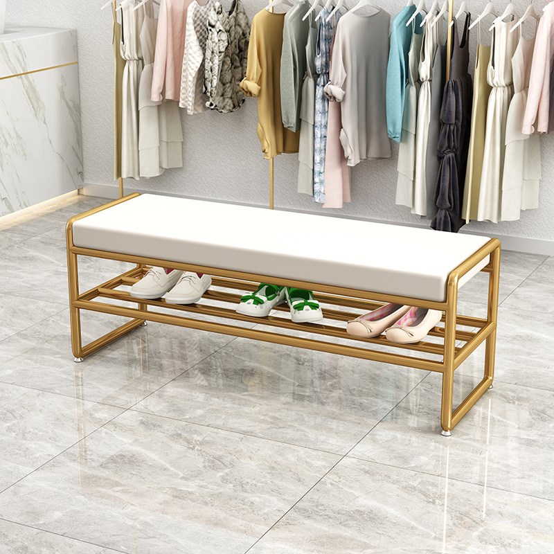 轻奢坐垫条凳鞋店鞋凳换鞋凳更试衣间服装店矮凳沙V发长条凳床尾