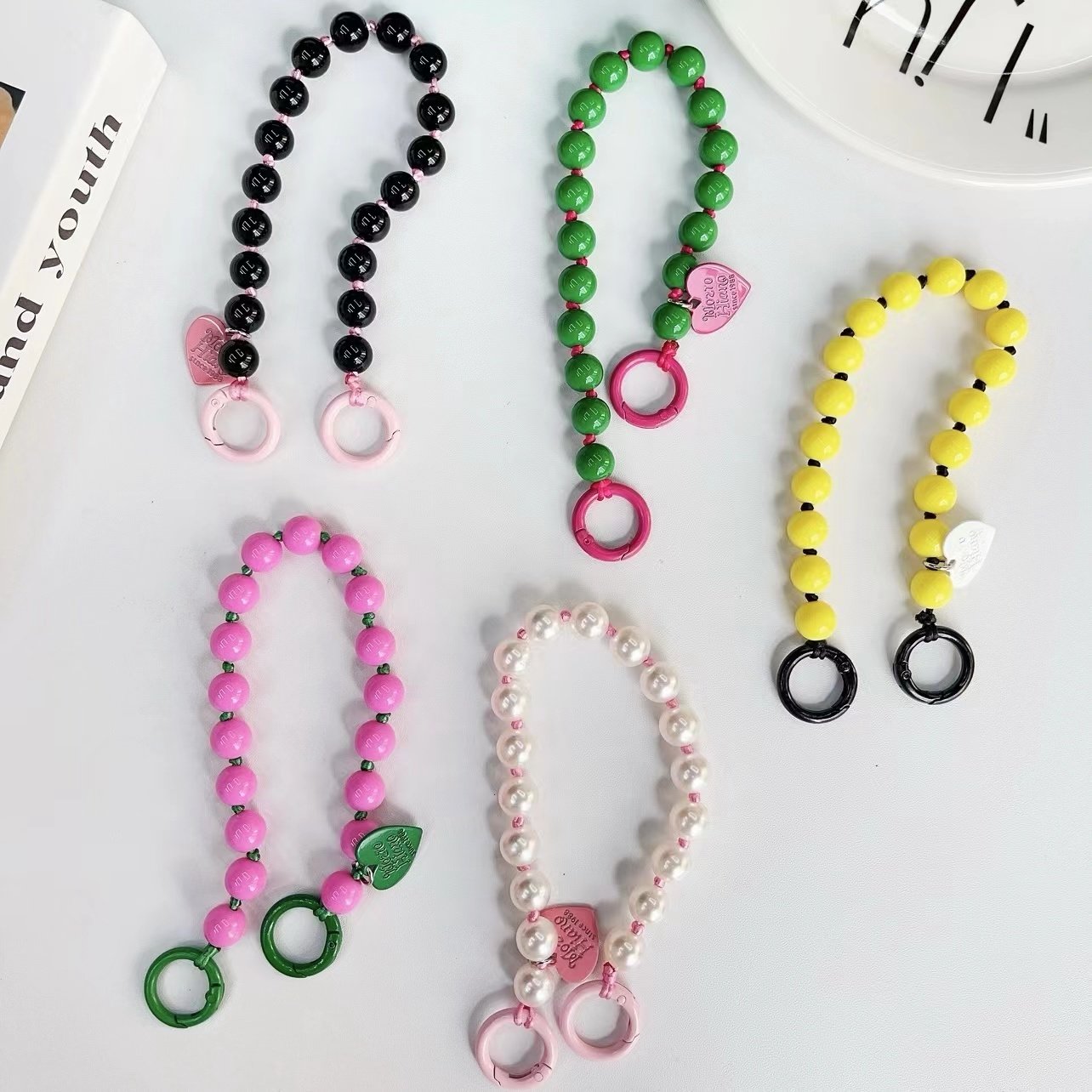 日韩时尚吊牌圆珠挂链网红时尚手机壳短款通用百搭潮流链条圆珠短,3C数码配件,手机挂件/手机链,淘宝优惠券,粉丝福利购,淘宝优惠卷