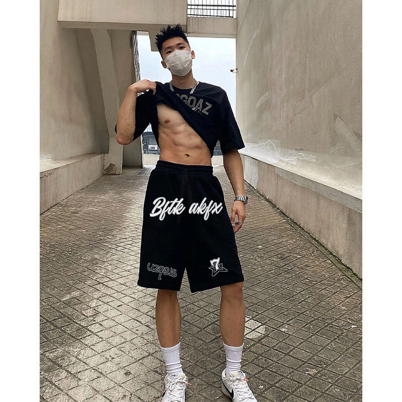 【赠运费险】夏季抽绳五分裤子美式运动篮球裤休闲黑色直筒短裤男,男装,短裤,淘宝优惠券,粉丝福利购,淘宝优惠卷