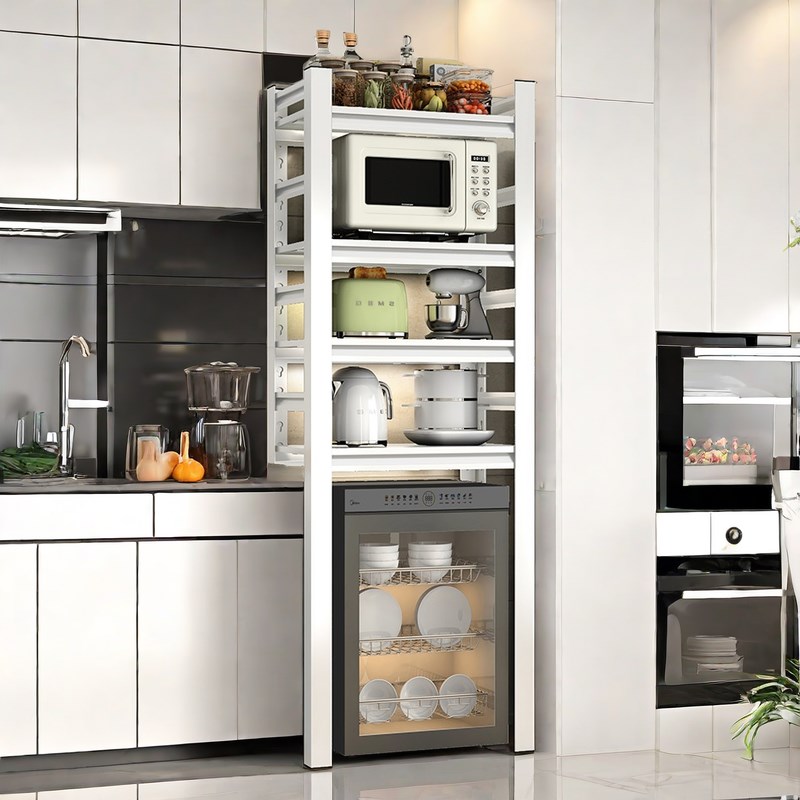 厨房多功能置物架落地多层下空消毒柜洗碗机冰箱收纳微波炉置物架