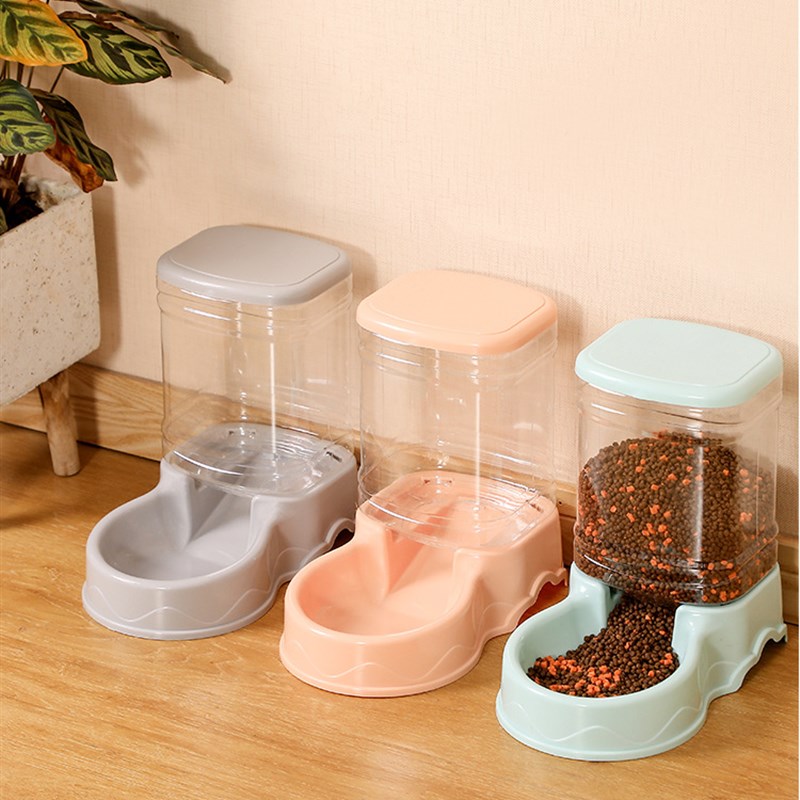 宠物自动喂食器猫咪饮水碗猫碗大容量狗碗3.8L组合储粮桶宠物用品