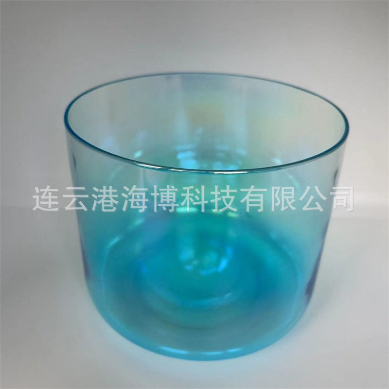 彩色水晶音乐坩埚 平底石英钵冥想打击乐器瑜伽颂钵 唱歌碗