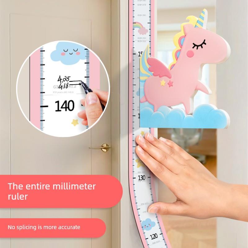 高度尺墙贴磁性立体高度测量贴纸儿童房女婴卡通精确测量仪器记录