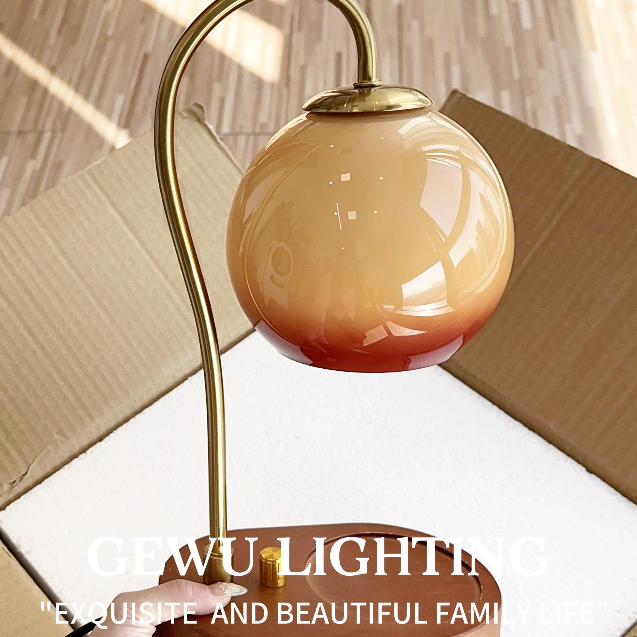 GEWU 欧式创意融蜡香薰小夜灯书房卧室床头灯复古装饰台灯香氛