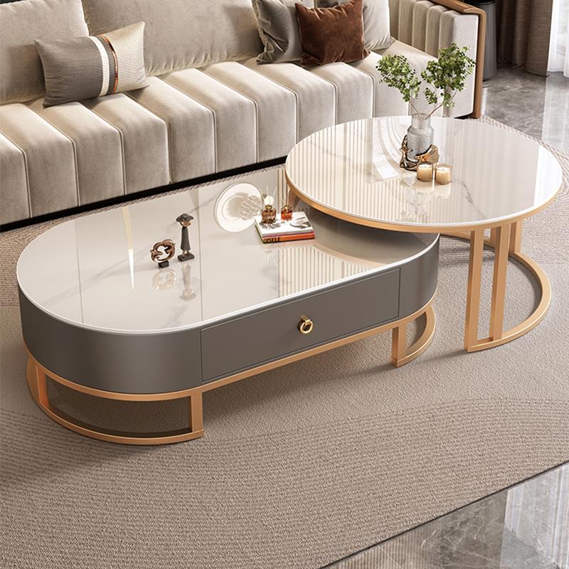 配套岩板茶几伸缩客厅小户型家用轻奢现代简约茶桌2025新款高级感