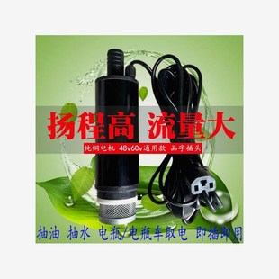 直流抽水泵浇水浇菜48v60v电瓶车C抽水泵电动抽水机12v24v抽柴油