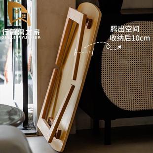 小户型简约简易实木创意 可折叠茶几餐桌两用客厅家用小桌子日式