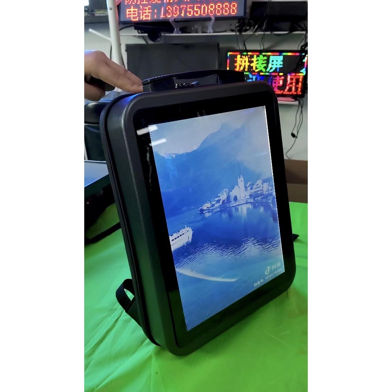 CD液晶屏广告机背包显示屏背包15.4寸高清高亮度广告利器