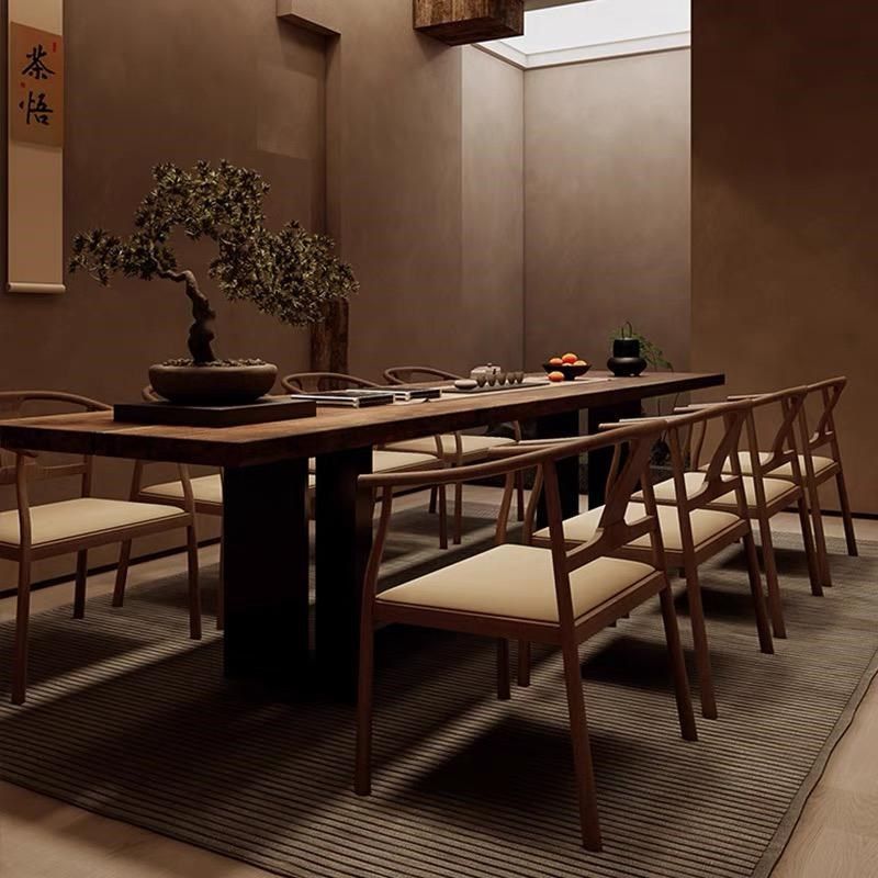 新中式茶桌椅组合禅意胡桃木功夫茶台办公室一体喝茶桌实木泡茶桌