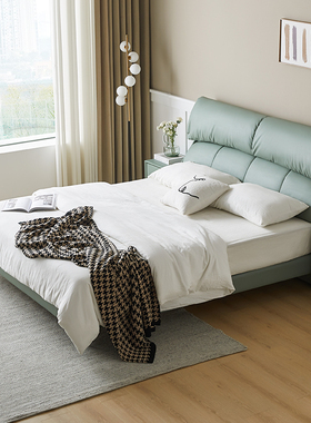 皮床主卧床现代简约双人大床高端大气高箱储物床卧室软包床23621