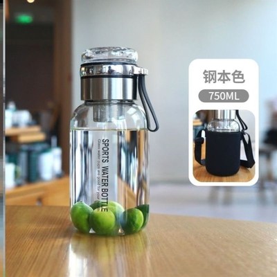 德国高硼硅玻璃水杯大容量吨吨桶水壶防摔耐高温墩墩茶水分离泡茶