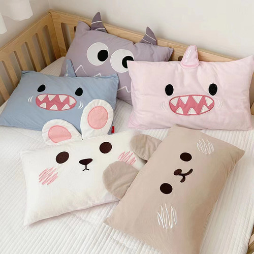 A类儿童枕套全棉纯棉针织棉宝宝卡通枕头套3I0*50 单人枕皮48*74
