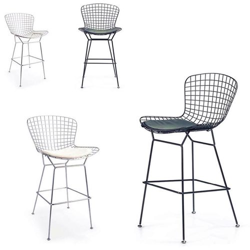 铁艺高脚椅家用创意镂空网椅吧台椅北欧时尚休闲吧铁丝椅网红椅子
