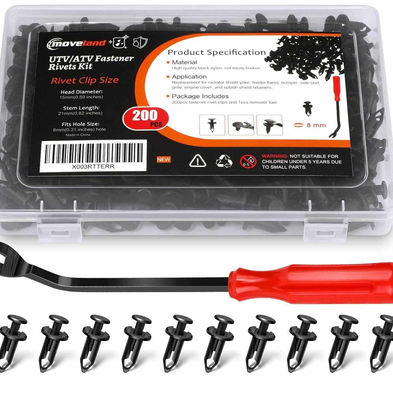 适用于挡泥板推夹带紧固件拆卸工具尼龙车身柳钉紧固件夹子