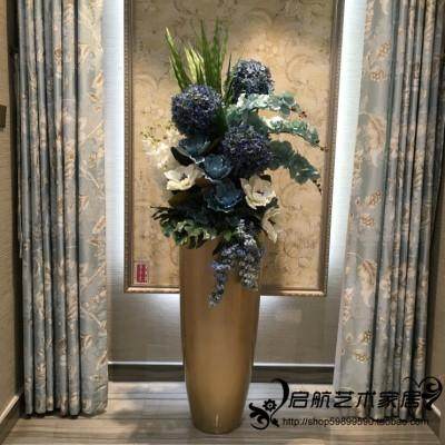 落地大花瓶套装欧式客厅装饰摆件假花玄关商场KTV售楼部仿真插花