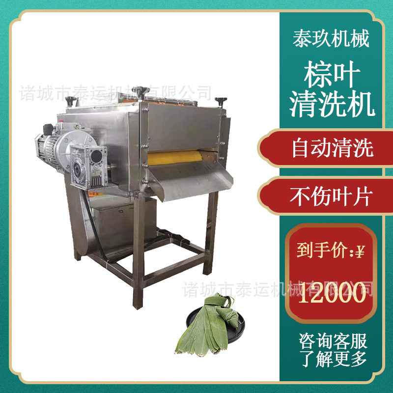 平行毛辊粽叶清洗机毛竹柊叶清洗设备全自动洗叶机粽子加工生产线