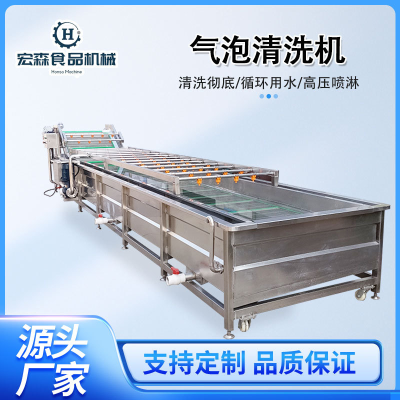 商用耙耙柑气泡清洗机杨桃蜜橘高压喷淋清洗设备辣椒预制菜清洗线
