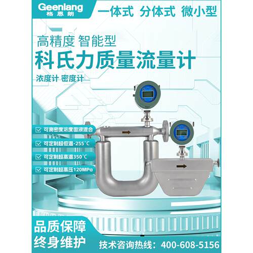 格恩朗科氏力质量流量计科里奥利气体煤水混合流量计密度计浓度计