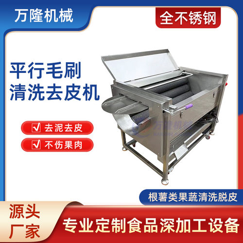 新款生姜毛辊去皮清洗机一机多用