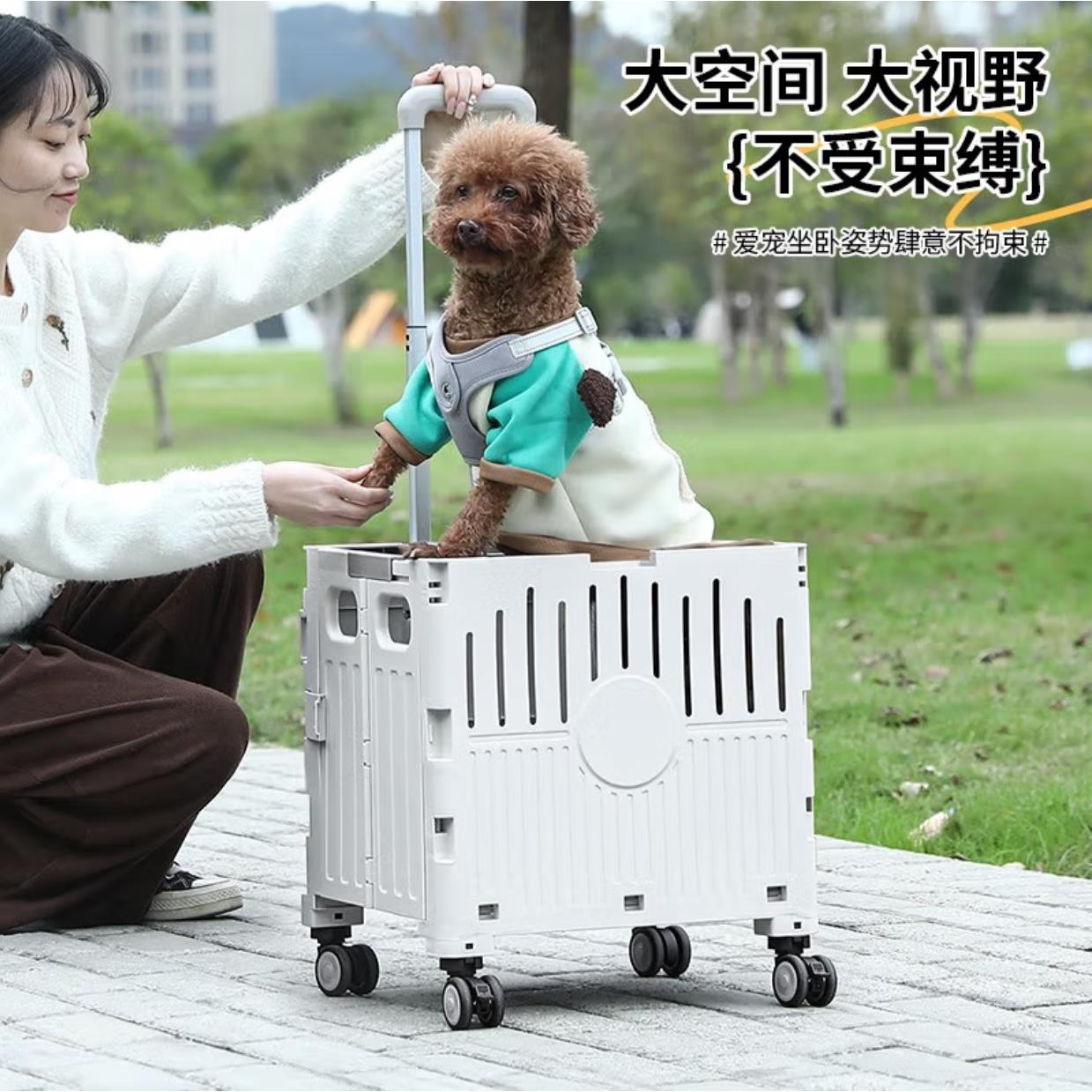 宠物推车中小型犬轻便可折叠泰迪柯基猫咪遛狗外出轻便手推代步车