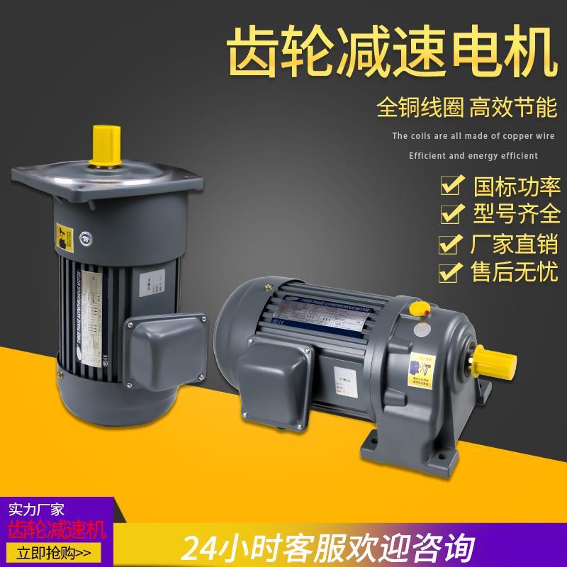 卧式380V交流电机三相异步变频可调速单相220V齿轮减速马达电动机