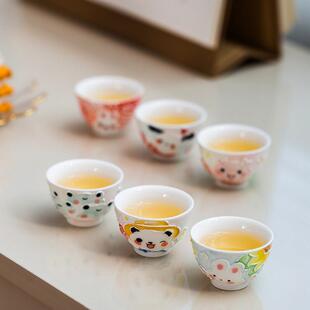 菀菀手作迷你一口杯15ml超小功夫茶具泡茶小茶杯景德镇陶瓷个人杯