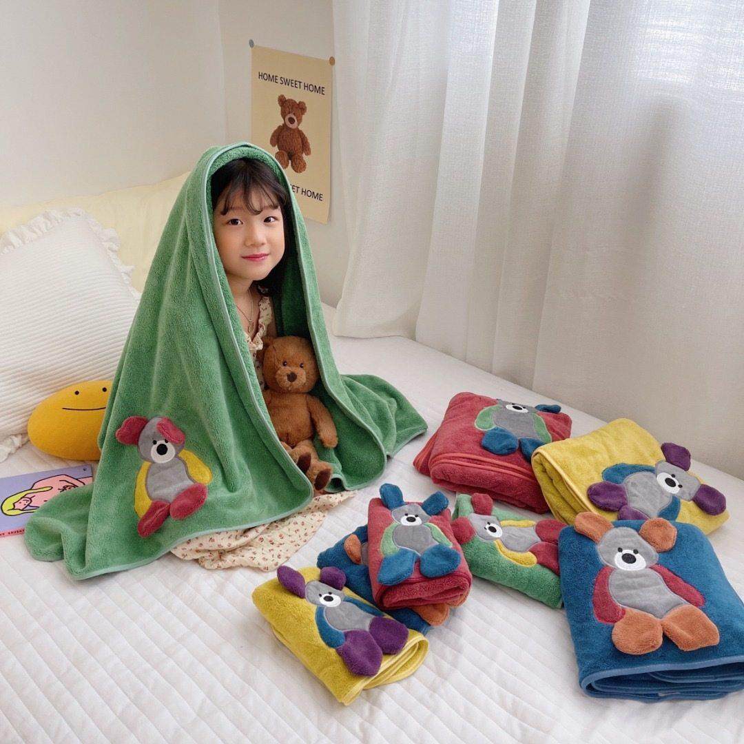 婴儿浴巾超柔软两件套吸水速干大儿童泰迪珊瑚绒宝宝洗澡游泳毛巾,婴童用品,浴巾,淘宝优惠券,粉丝福利购,淘宝优惠卷