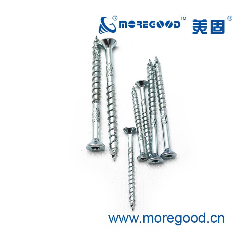 美固盒装双沉头带滚花木结构快攻螺钉TP梅花槽硬木防开裂自攻螺丝