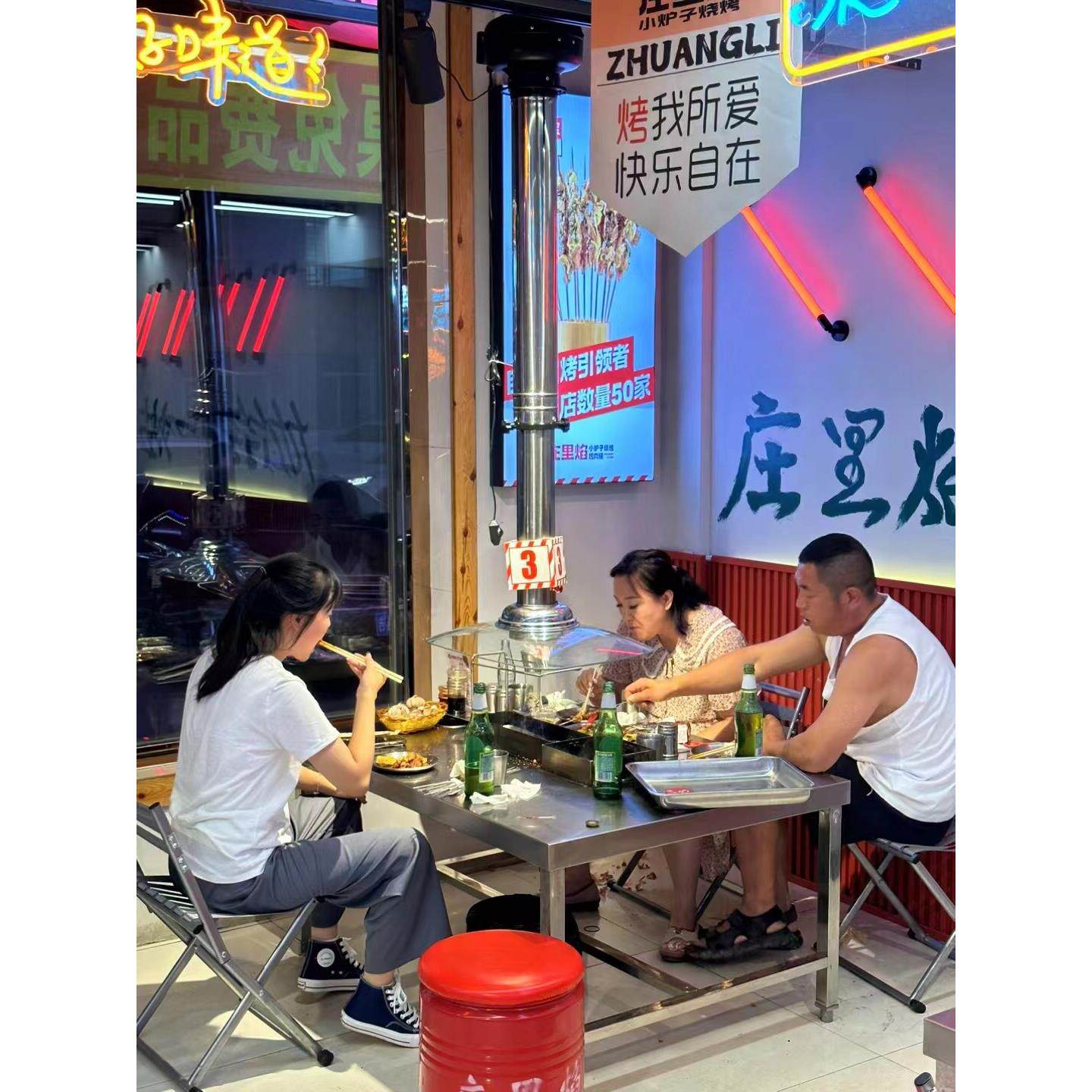 韩式烤肉排烟管烤肉店玻璃罩排风设备烧烤店伸缩排烟管吸烟机商用