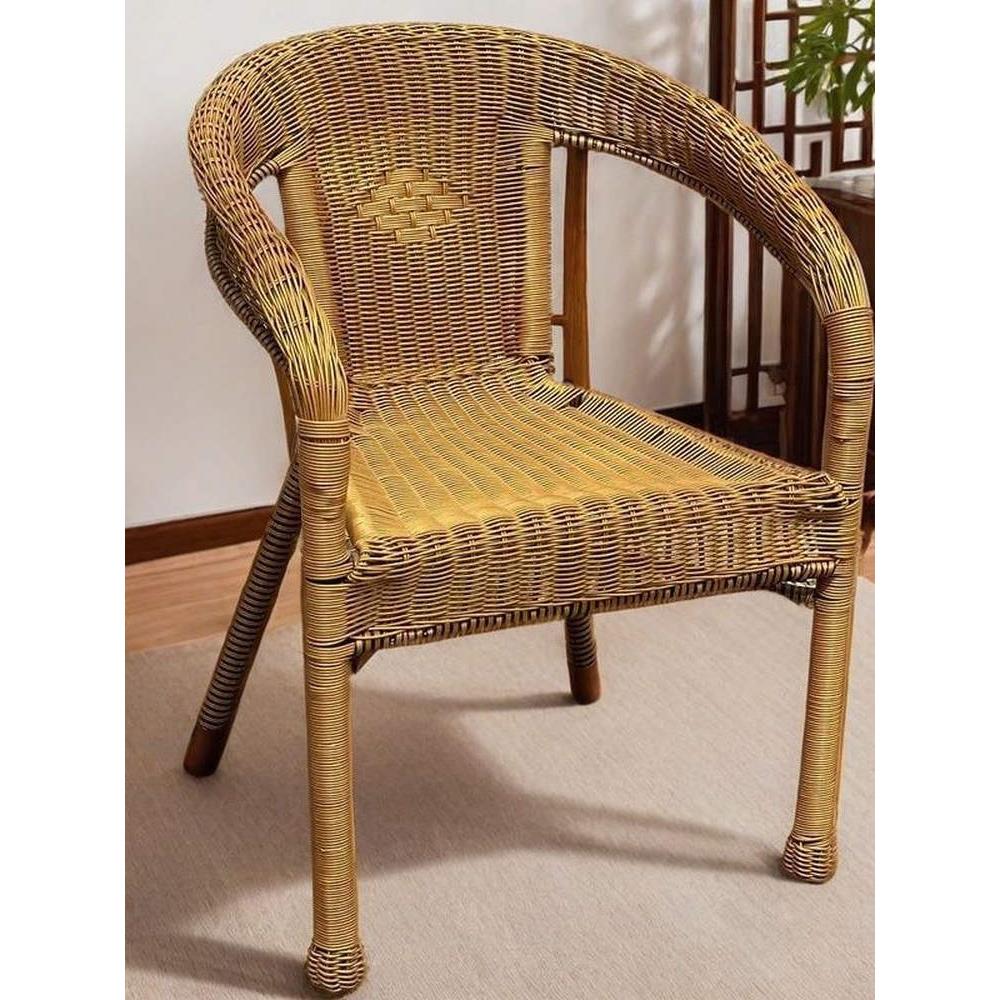 藤编椅子带扶手椅子靠背椅客厅小椅子阳台庭院户外休闲清仓藤椅