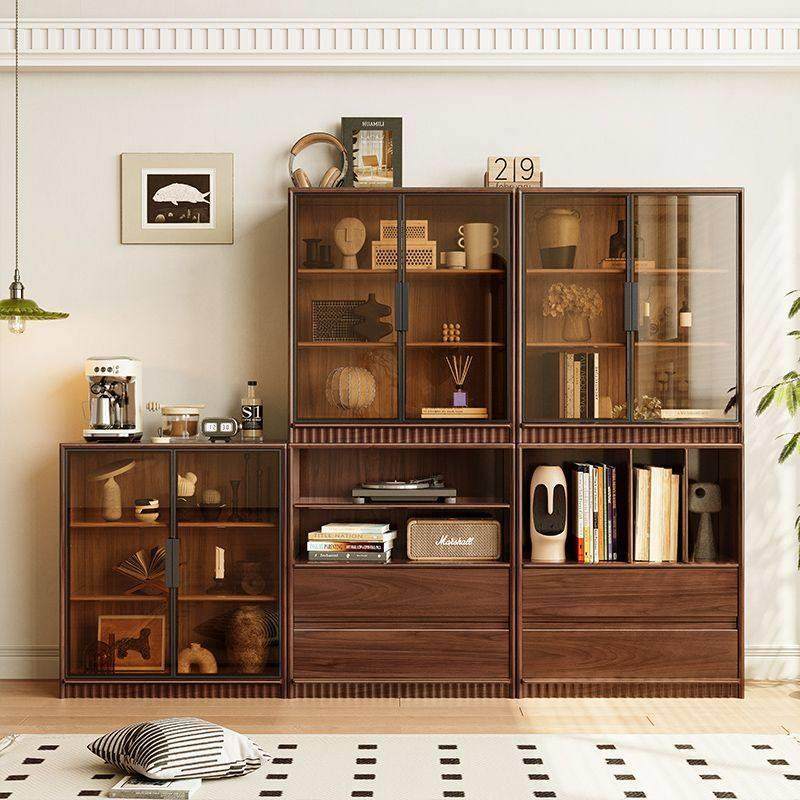 实木模块组合柜多功能自由组合书柜矮书柜黑胡桃木格子柜储物柜,住宅家具,组合书柜,淘宝优惠券,粉丝福利购,淘宝优惠卷