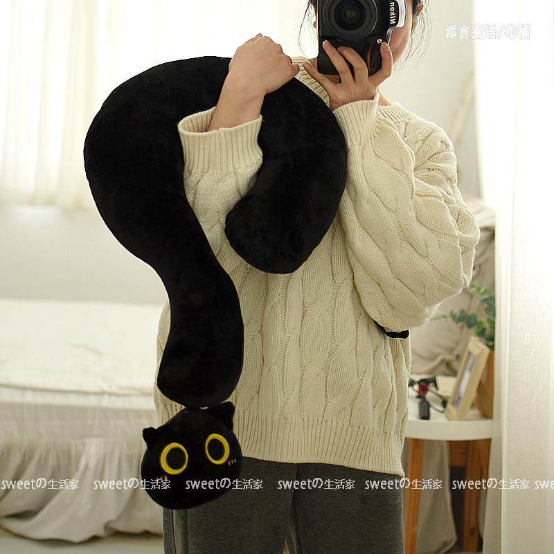 可爱黑猫抱枕泰国猫U型枕汽车办公室午休枕创意三花猫可携式枕礼,床上用品,U型枕/便携枕,淘宝优惠券,粉丝福利购,淘宝优惠卷