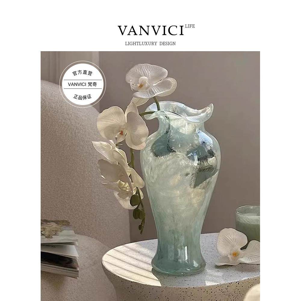 中古芬顿玻璃花瓶轻奢法式高级感插花水培造型花器玄关高颜值摆件,家居饰品,花瓶,淘宝优惠券,粉丝福利购,淘宝优惠卷