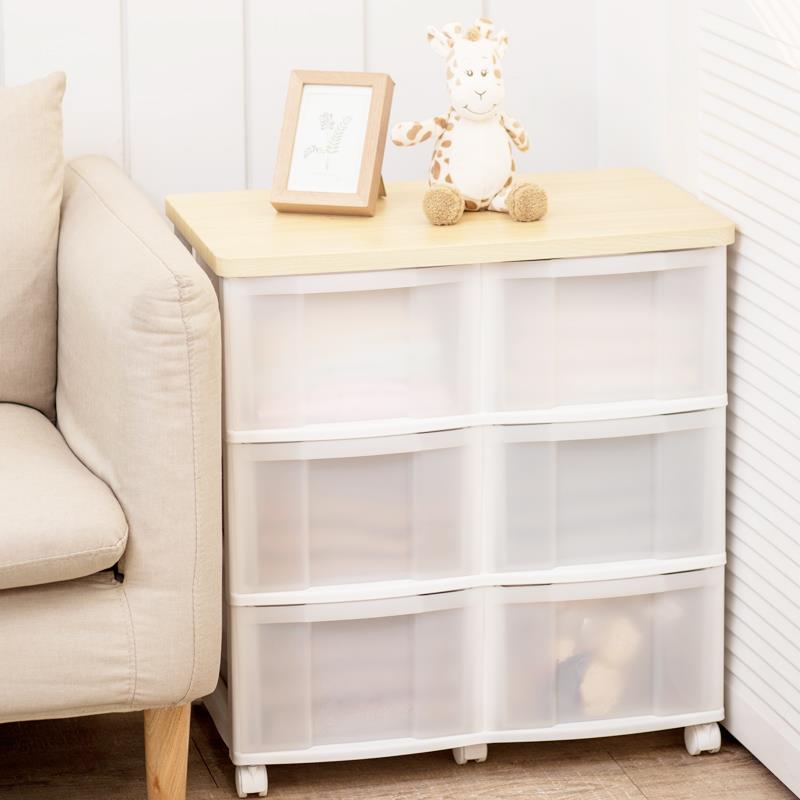 IRISiris客厅收纳柜双排抽屉式塑料简约收纳柜多功能卧室五斗柜