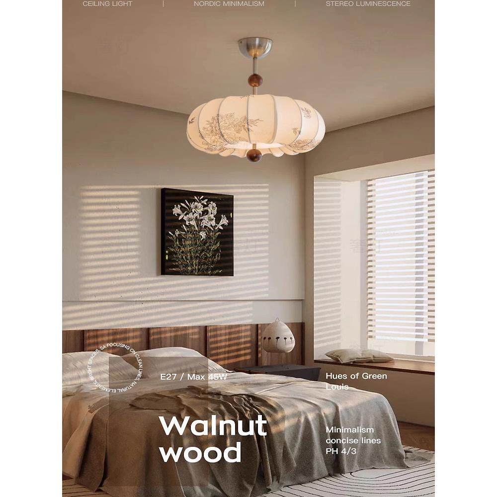 法式中古风卧室灯覆古布艺南瓜实木房间氛围吊灯2025新款吸顶灯具,家装灯饰光源,卧室/书房吊灯,淘宝优惠券,粉丝福利购,淘宝优惠卷