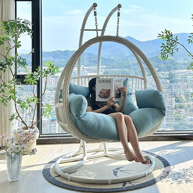 吊篮藤椅懒人椅摇椅阳台秋千摇篮椅庭院双人吊椅室内吊床家用吊兰