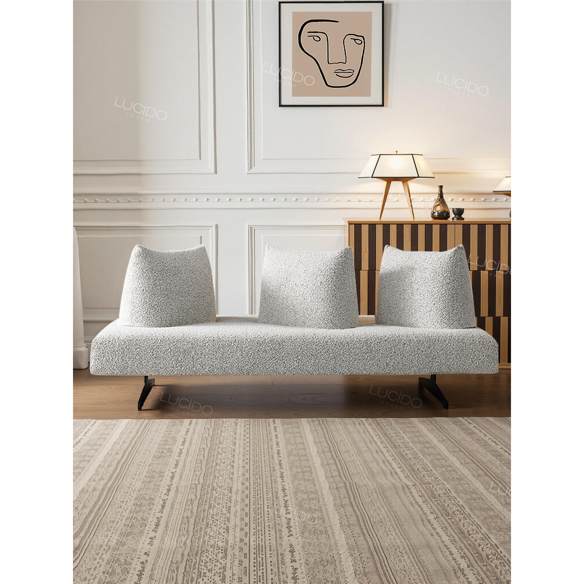 布艺牛角沙发意式极简棉麻沙发客厅现代简约普拉多沙发