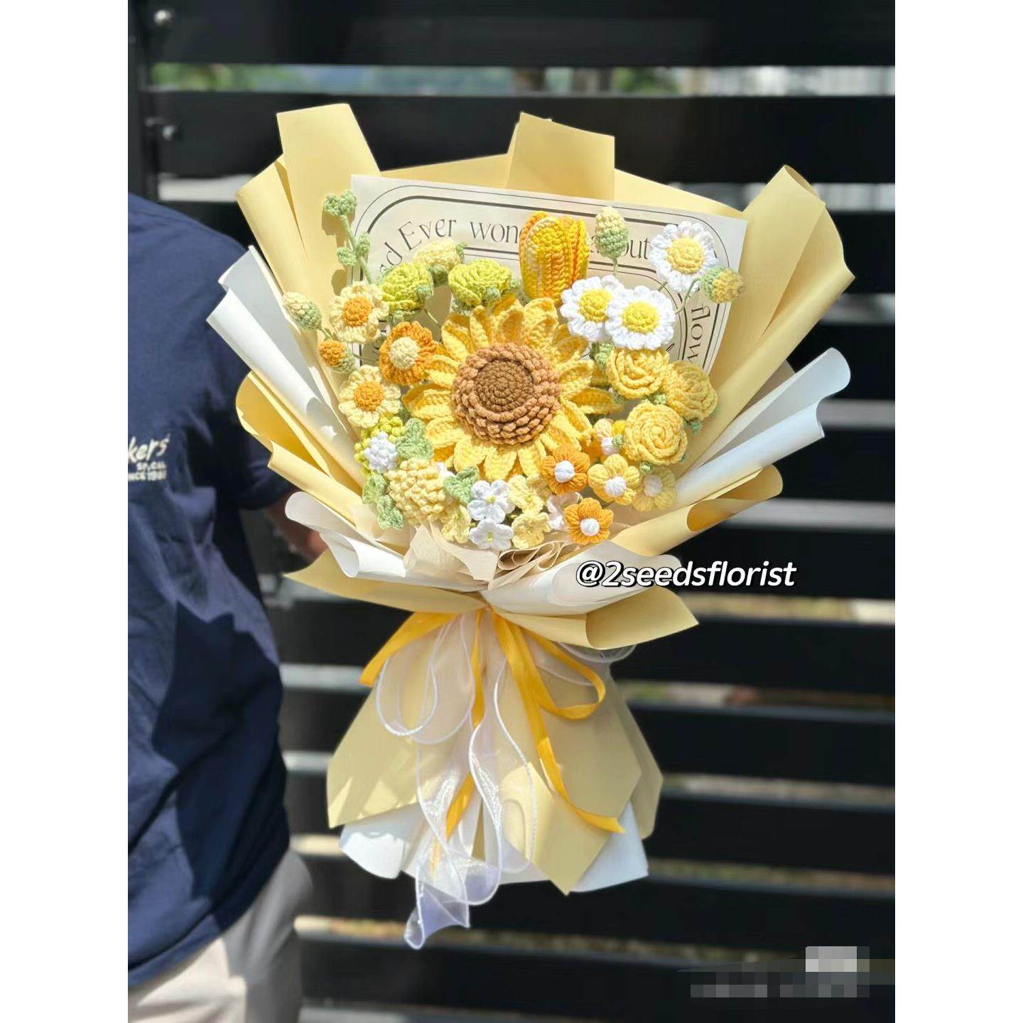 超大毛线针织花束手工编织永生花送女生朋友闺蜜妈妈生日礼物毕业
