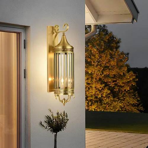 户外壁灯全铜防水庭院灯欧式别墅走廊过道楼梯阳台花园大门外墙灯