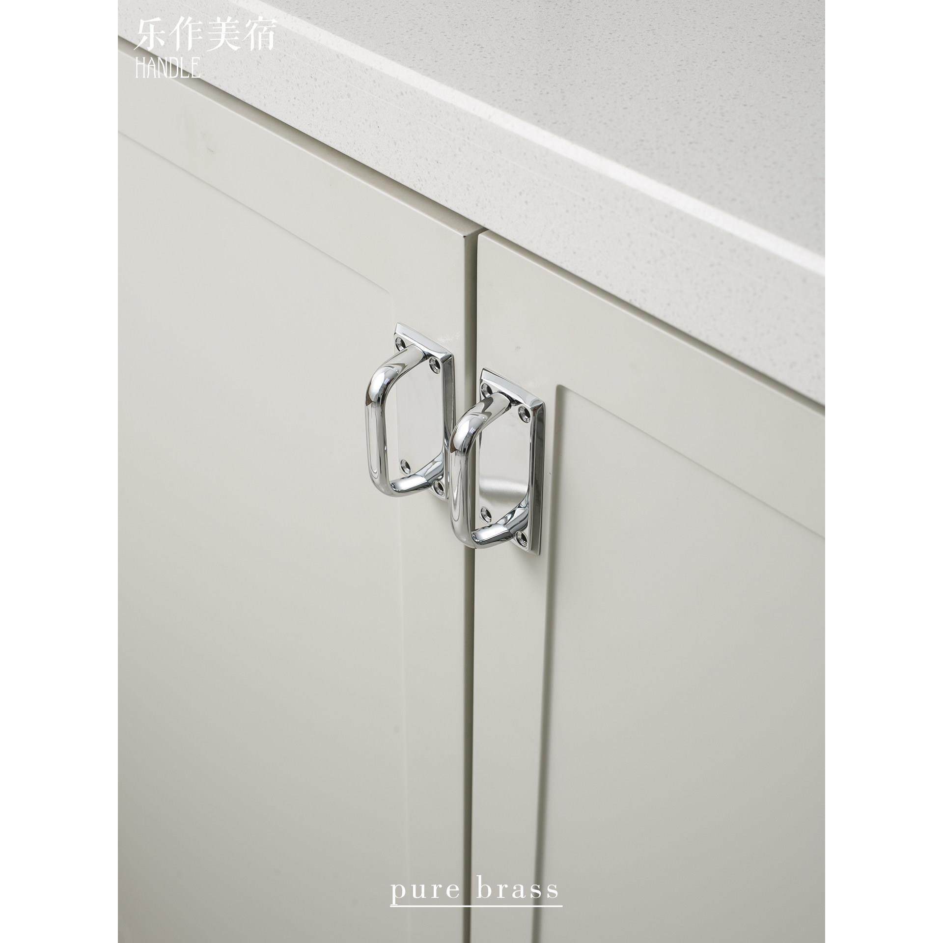 北欧马尔默风包豪斯银色拉手纯黄铜中古极简衣柜橱柜抽屉柜门把手,基础建材,小拉手,淘宝优惠券,粉丝福利购,淘宝优惠卷