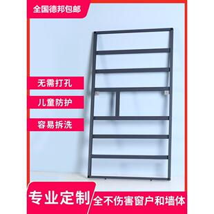 窗户防护栏护网内开外开推平开金刚纱窗免打孔高层儿童安全防盗窗